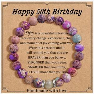 50th birthday beaded bracelet